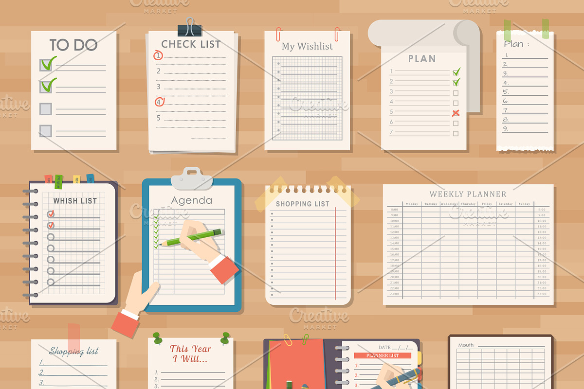 Vector notebook set, a Person Illustration by Vectorstockersland