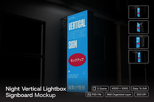 Vertical Lightbox Signboard Mockup