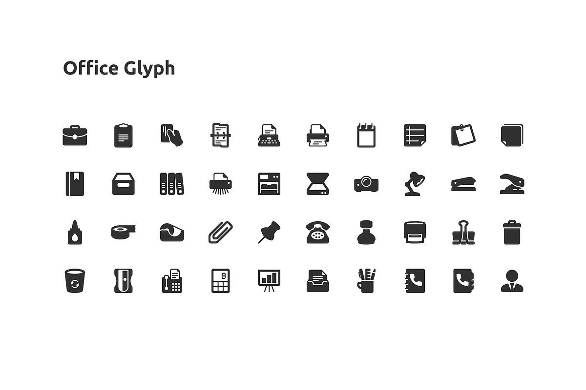 40 Office Glyph Icon, a Solid Icon by Those Icons (Photo 2 of 2)