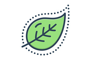 Outline leaf color icon, a Duotone Icon by Creative priyanka