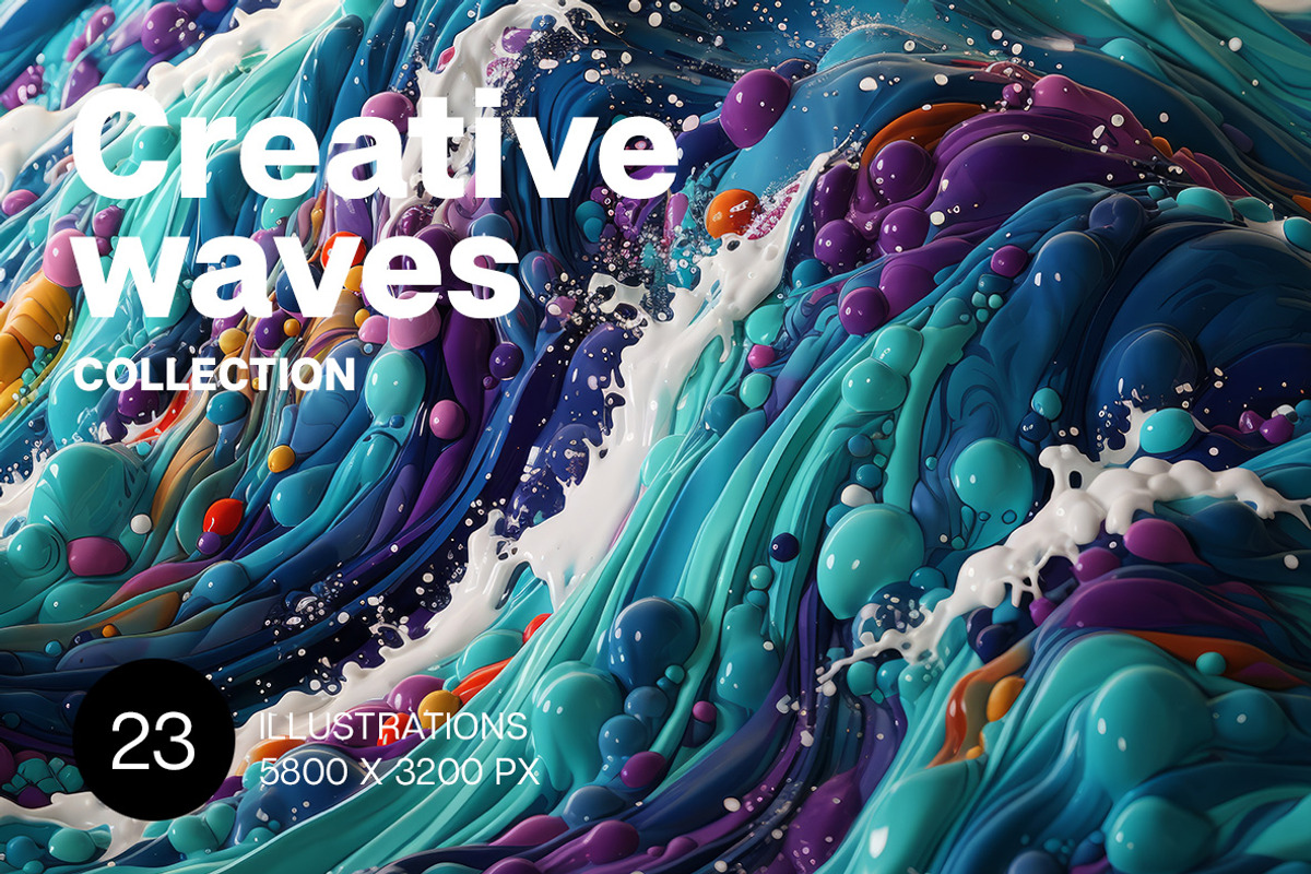 Creative waves. 23 images, a Decorative Illustration by Handmadefont (Photo 1 of 9)