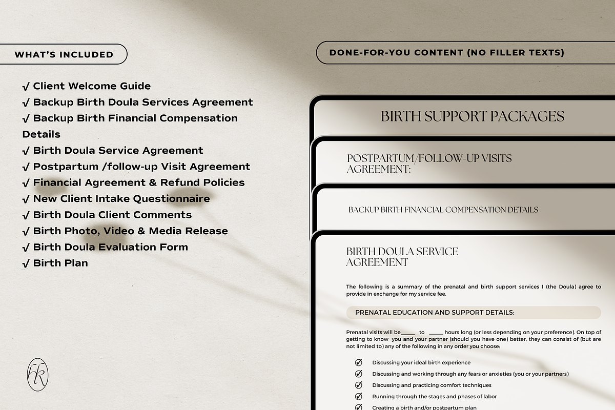 Doula Client Guide & Intake Forms, a Marketing Template by HelloKarla (Photo 2 of 4)