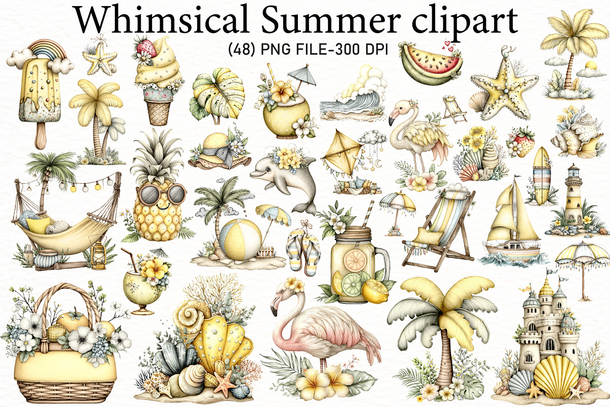 Whimsical Summer clipart, an Illustration by Designworld (Photo 1 of 5)