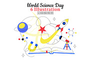6 World Science Day Illustration, a Technology Illustration by denayunebgt (Thumbnail 1 of 3)