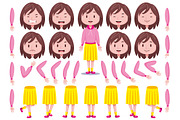 Front View Cute Girl Characters Pack, an Object Graphic by MEDZ (Thumbnail 4 of 5)