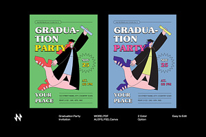Classic Graduation Party Invitation, an Invitation Template by Neermana