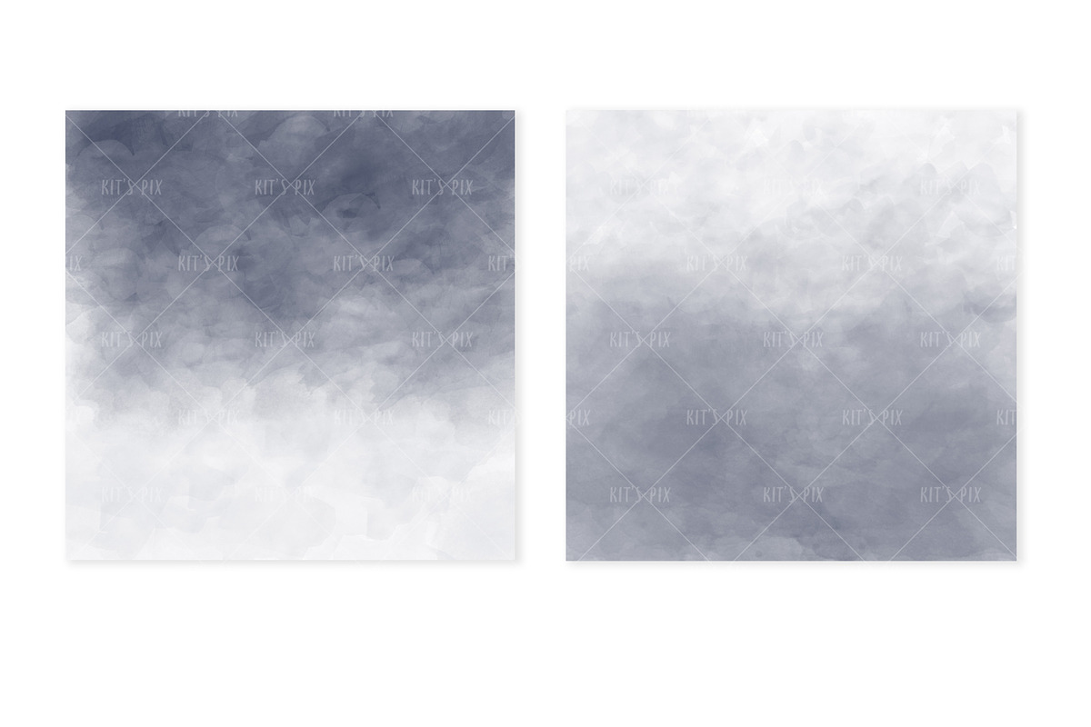 Grey Ombre Watercolor Backgrounds, a Texture Graphic by KitsPix