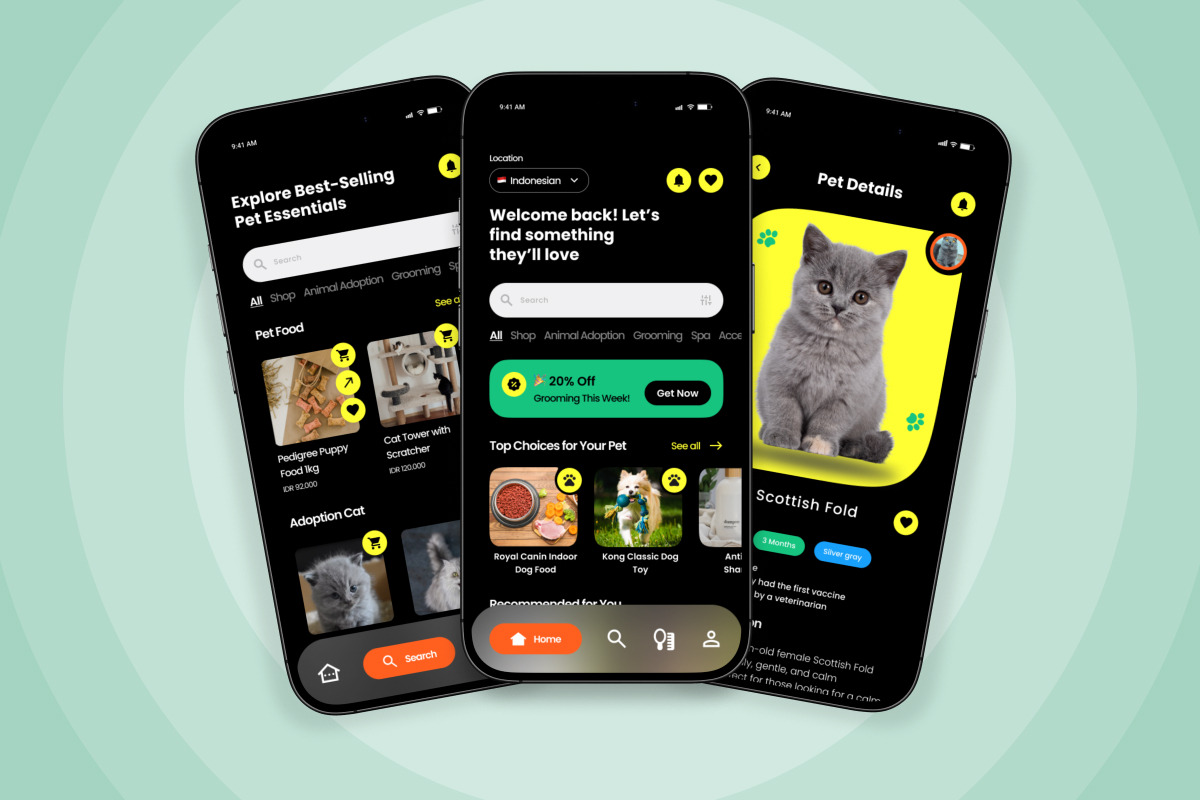 Petzie – Pet Care App Design, an App Template by twinstd (Photo 4 of 5)