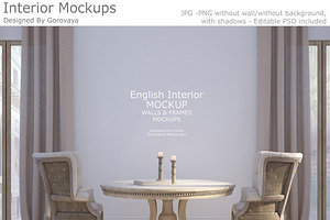 Interior Mockup, English Living Room