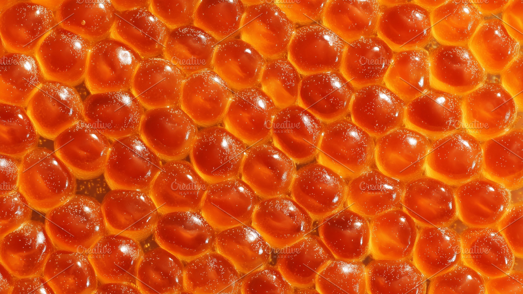 Salmon roe texture, a Food & Drink Photo by Mockup Bureau