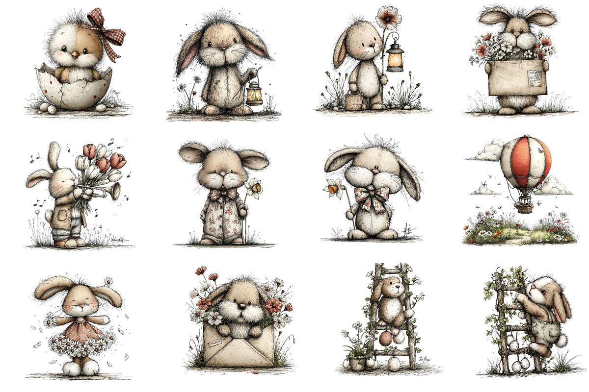 Whimsical Easter Spring Clipart, an Illustration by Dream Creation (Photo 4 of 5)