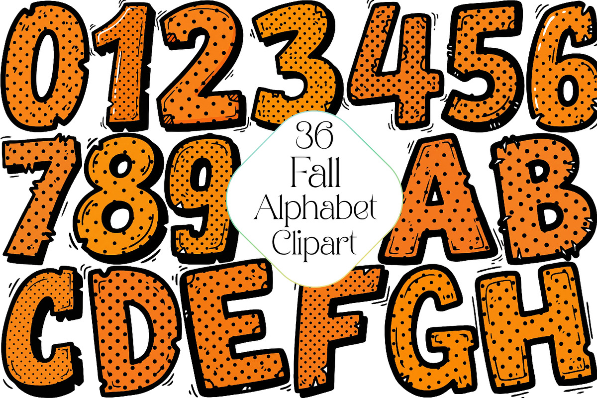 Fall Alphabet Sublimation Clipart, an Illustration by DreamPrint404 (Photo 1 of 4)