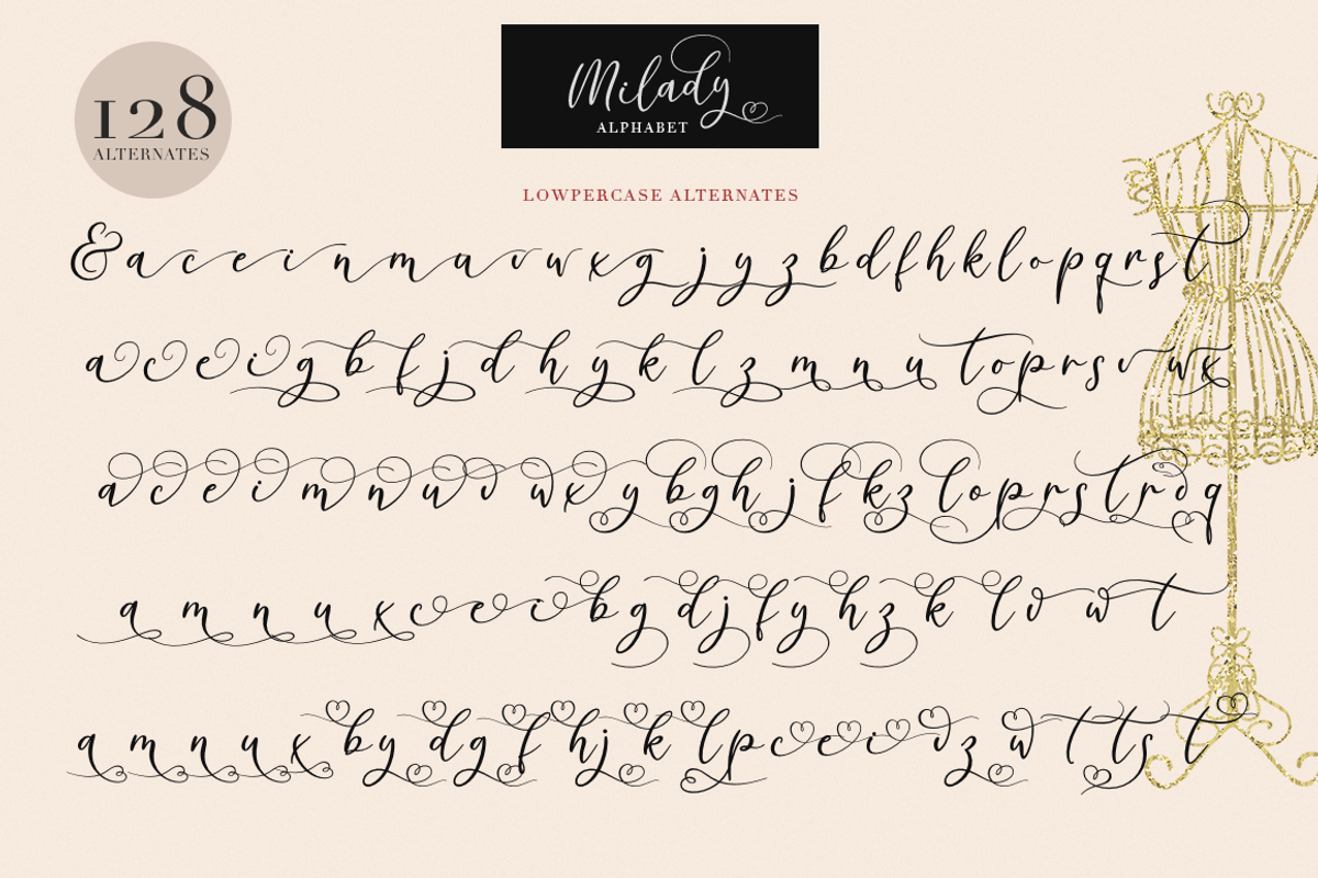 Milady, a Script Font by Larin Type Co. (Photo 11 of 11)