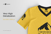T-Shirts with V-Neck MockUp Set, a Shirt Mockup by Free-PSD-Templates (Thumbnail 2 of 4)