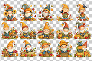 Whimsical Harvest Gnomes Clipart, a Seasonal Illustration by Nicolle's Colorful Art (Thumbnail 3 of 5)