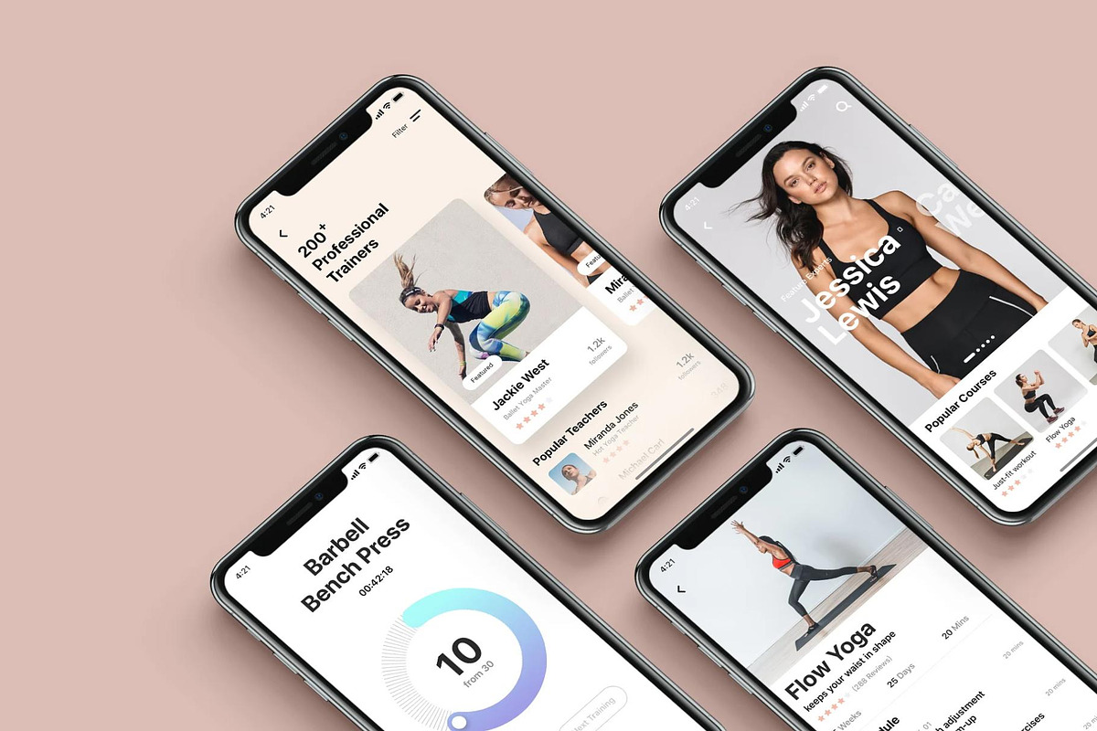 Hermes Fitness Mobile App UI Kit, an UI Kit Template by Creative Perspective (Photo 6 of 6)