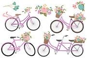 Garden Party Floral Bicycles Clipart, an Illustration by Amanda Ilkov (Thumbnail 3 of 5)