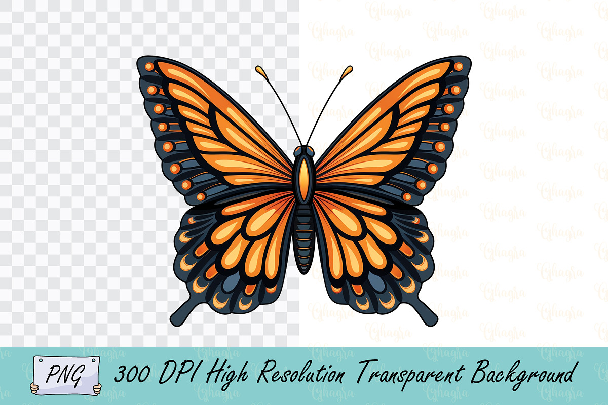 Realistic Orange and Black Butterfly, an Animal Illustration by Ghagra (Photo 1 of 3)