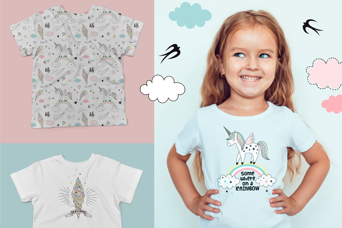 Unicorn Magic cliparts & patterns, a Decorative Illustration by @olga.angelloz (Photo 5 of 6)