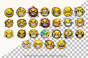 Evil Smileys Face. TShirt Sticker., a Decorative Illustration by KENO Mascots (Thumbnail 2 of 6)