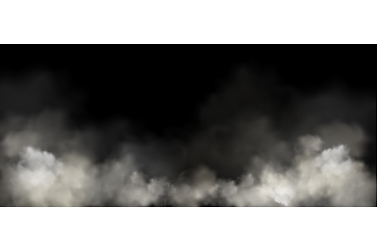 Foggy gray clouds on black, a Texture Illustration by art PVP - market (Photo 1 of 3)