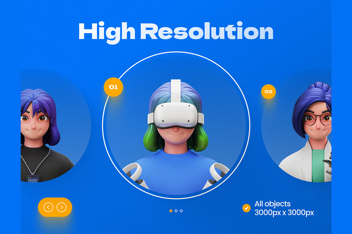 3D Avatar Profession Characters, an Object Graphic by Rakata Studio (Photo 3 of 6)