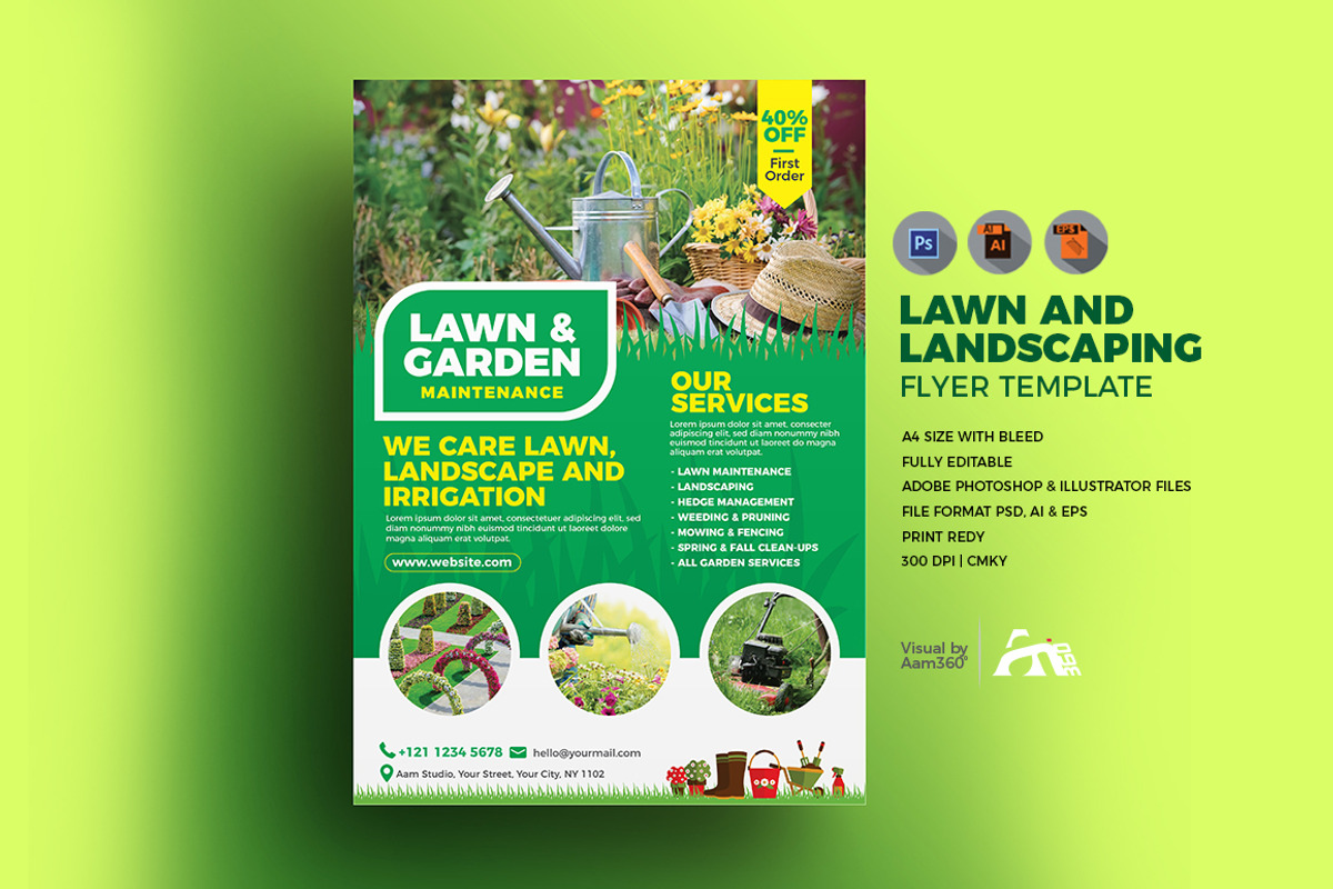 Lawn and Garden Care Flyer Template, a Flyer Template by Aam360 (Photo 1 of 5)