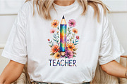 Teacher Floral Pencil Clipart, an Illustration by DreamCafeArt (Thumbnail 3 of 7)