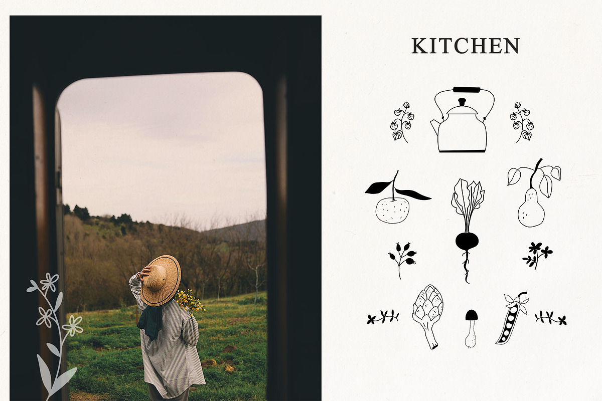 Kitchen line drawing for bakery logo, a Food Illustration by Summer Nightingale Art (Photo 2 of 9)