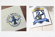 Female Wrestling Badge Emblem Bundle, a Branding & Logo Template by Guavanaboy (Thumbnail 3 of 3)