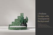 5 Podium with Transparent Background, a Background Graphic by faustudio (Thumbnail 1 of 7)