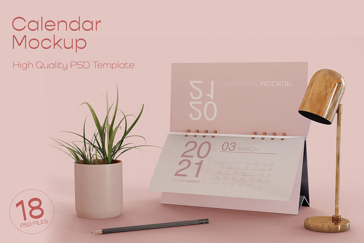 Calendar Mockup, a Product Mockup by Mego-studio (Photo 1 of 5)