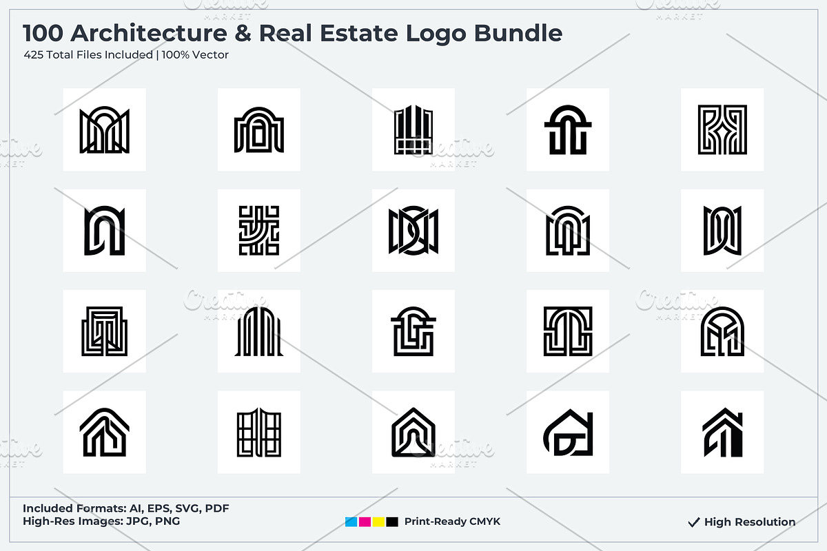 Architecture Real Estate Logo Pack, a Branding & Logo Template by Vectorium Studio (Photo 1 of 11)
