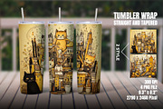 Doodle Cat 20oz Skinny Tumbler Wrap, an Object Graphic by Mockmenot (Thumbnail 2 of 3)