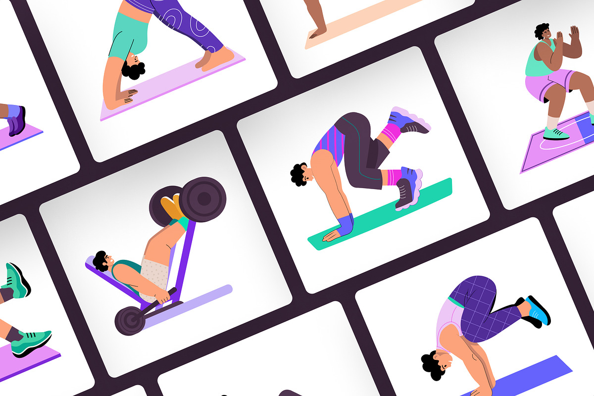 Exercise Illustration Set, a Healthcare Illustration by Brickclay (Photo 6 of 9)
