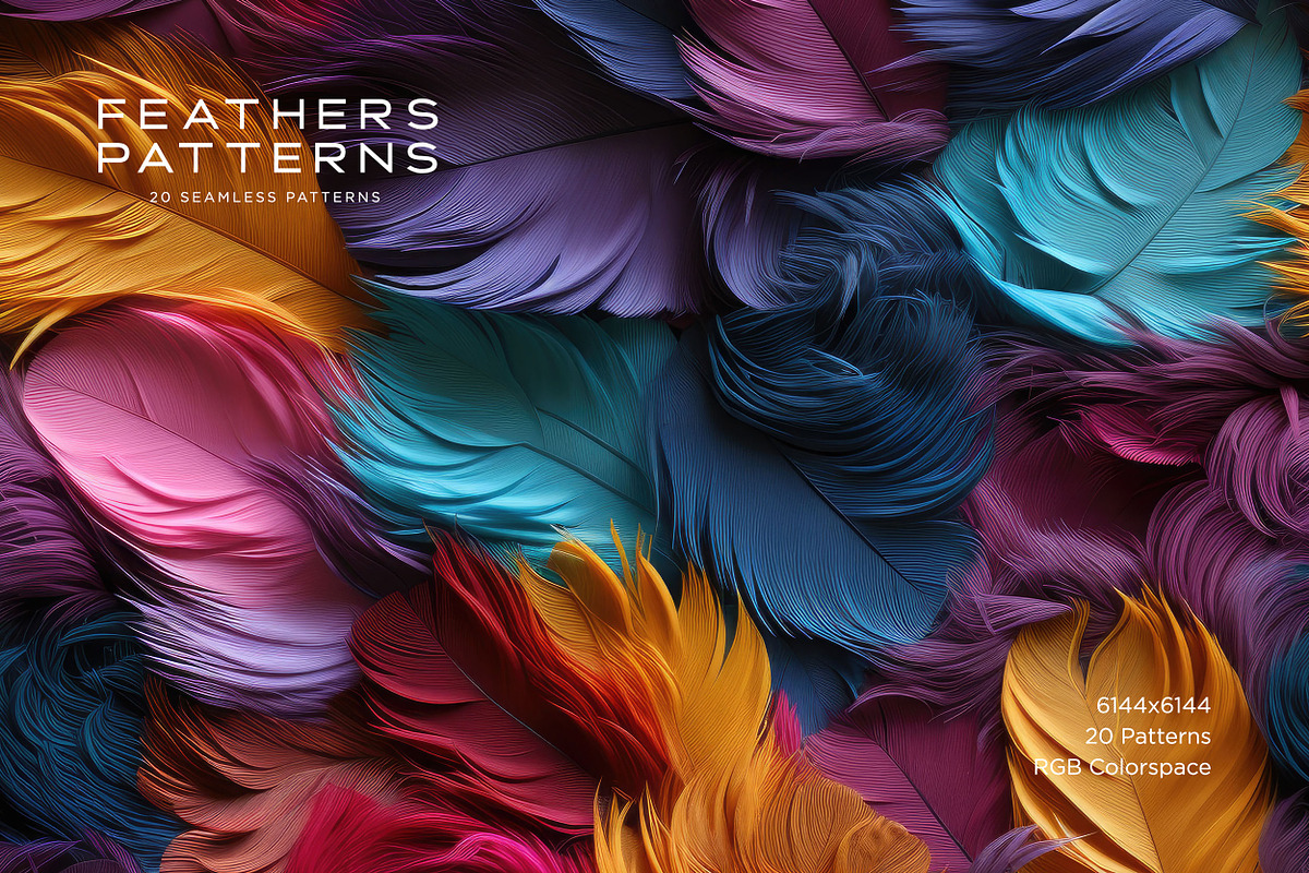 Feather Patterns: Seamless Patterns, a Pattern Graphic by RuleByArt (Photo 15 of 15)