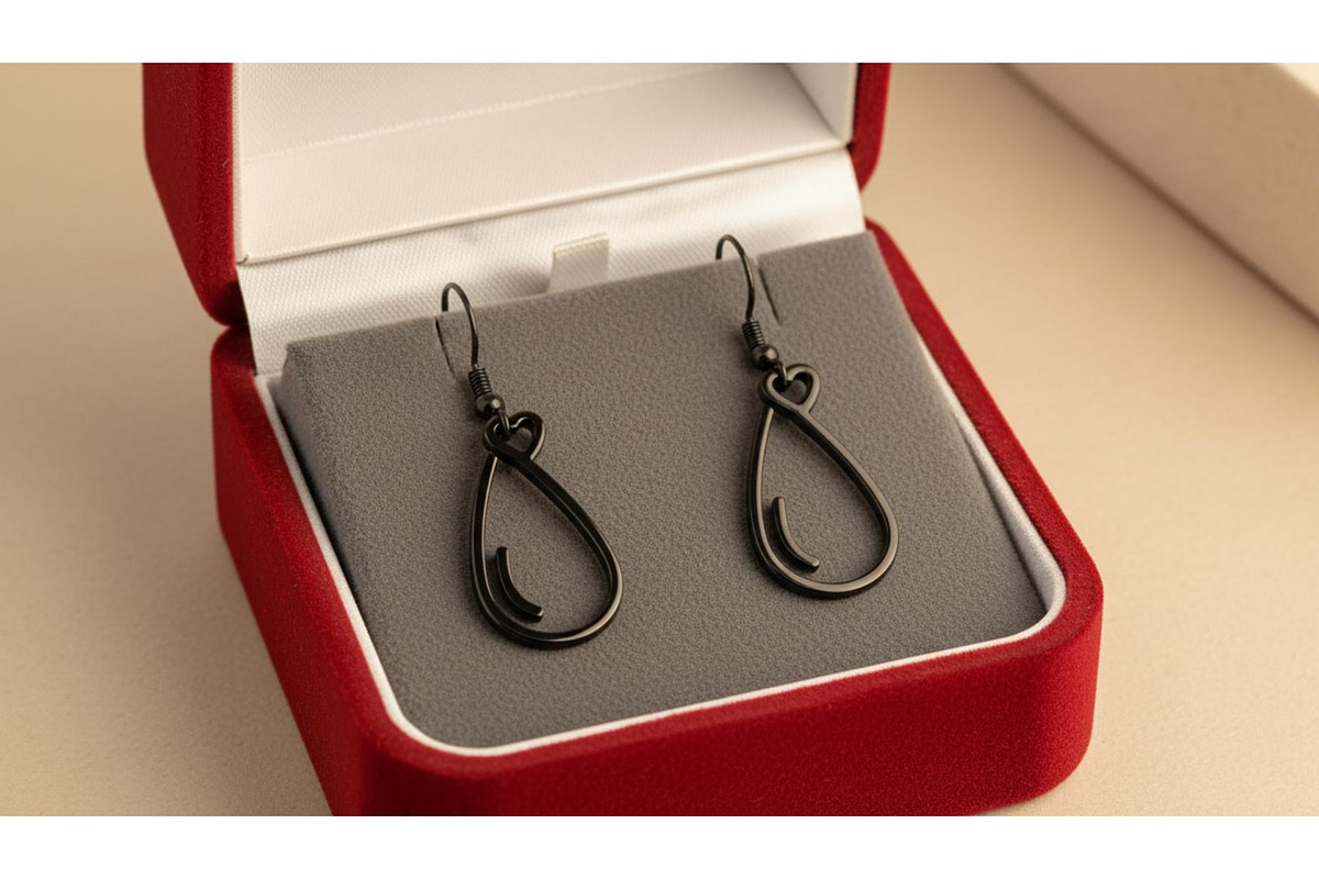 Elegant Heart Drop Earrings, an Object Graphic by Designer_Momina (Photo 3 of 4)