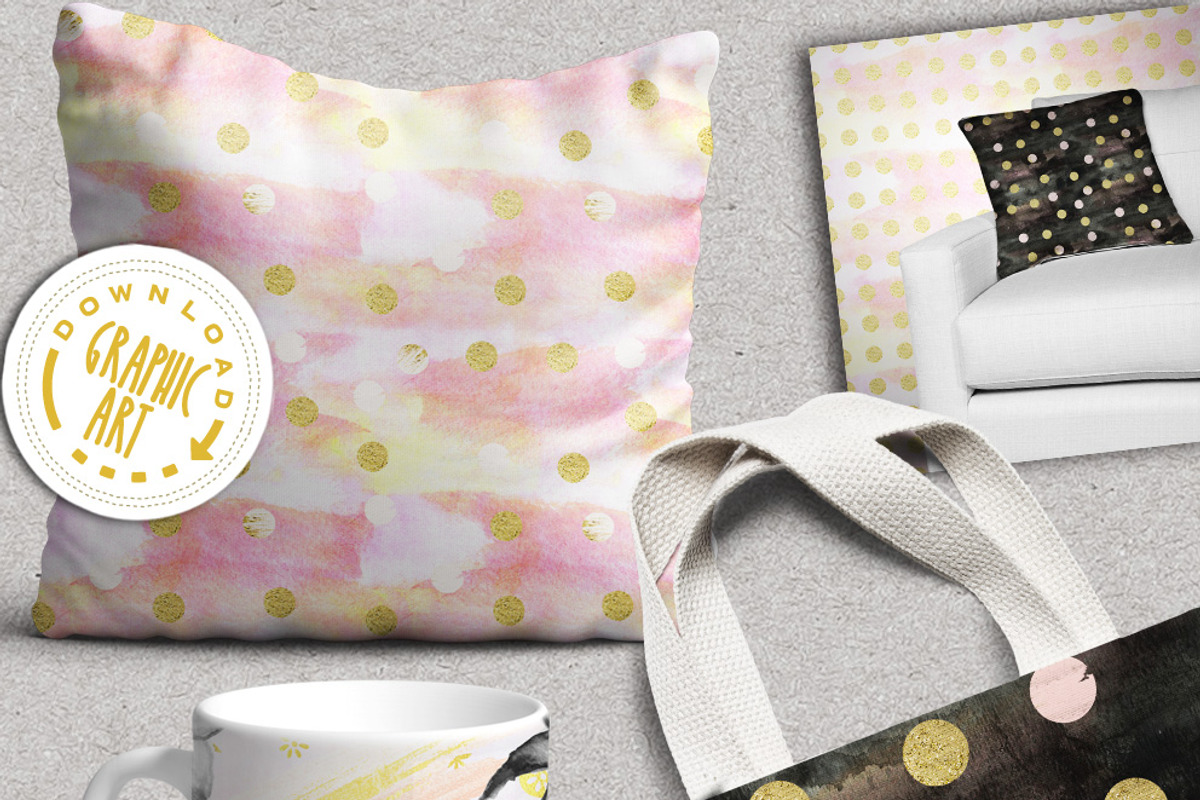 Seamless Gold Dots Pattern, a Pattern Graphic by Download Graphic Art (Photo 3 of 5)