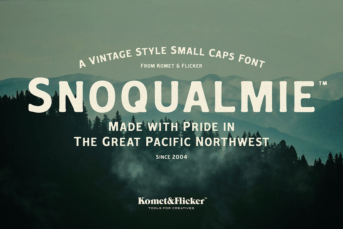 Snoqualmie - A Vintage Style Font, a Serif Font by Komet & Flicker (Photo 1 of 15)