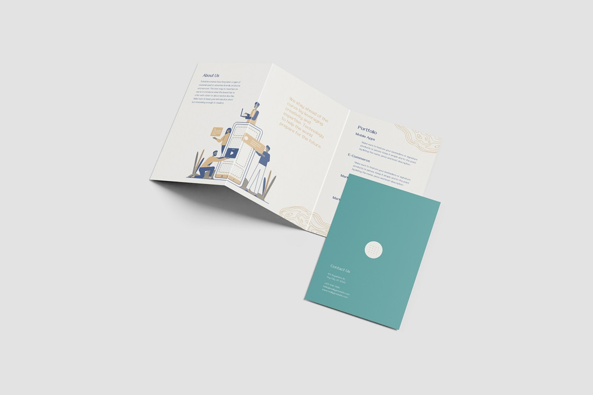 **A4 Trifold Brochure Mockup**  This, an Advertising Mockup by YurnalisPerix (Photo 3 of 5)