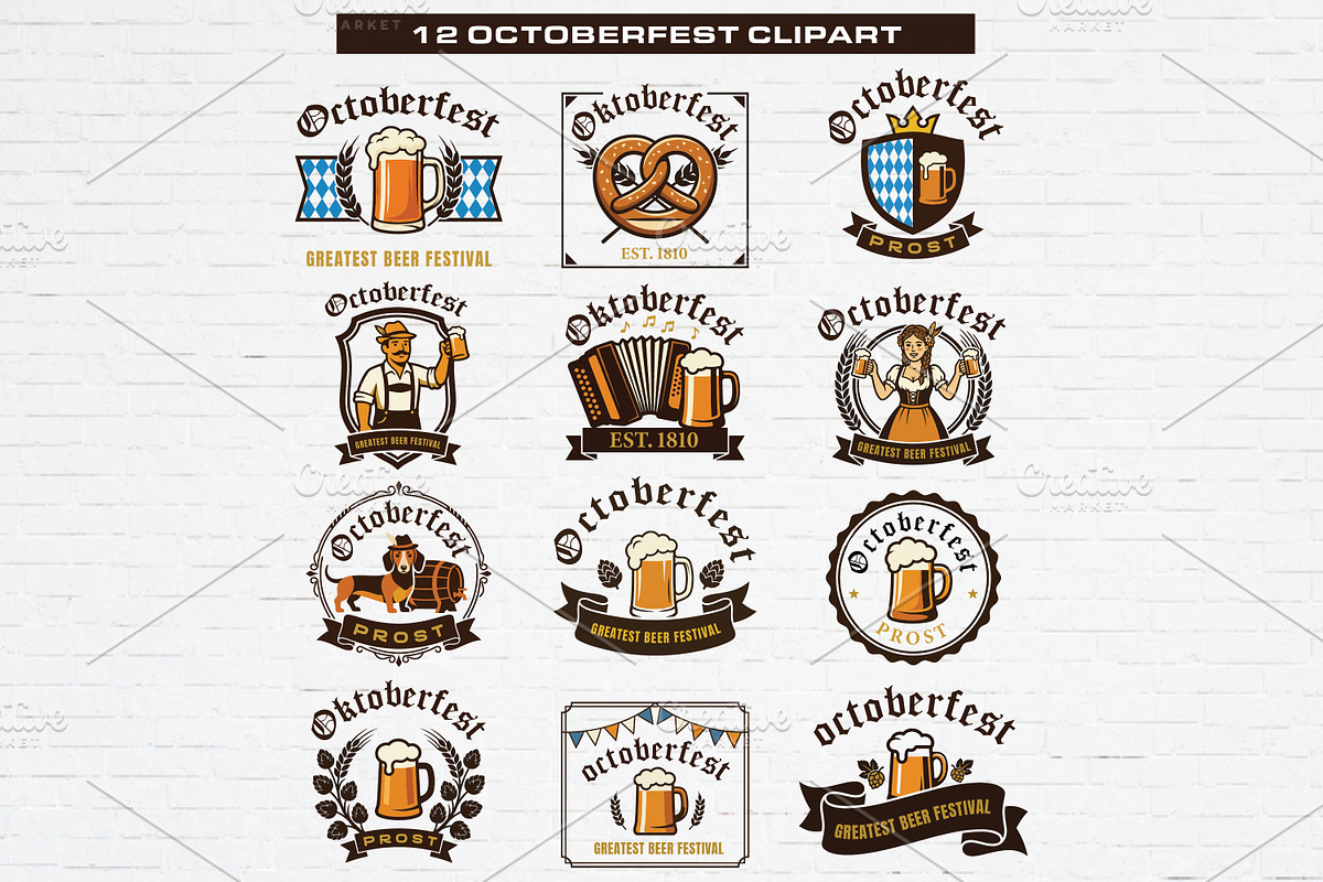 12 Octoberfest Designs Bundle, a Seasonal Illustration by Guavanaboy (Photo 1 of 3)