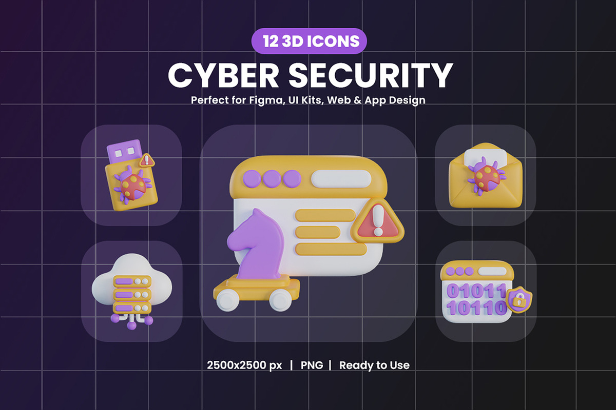 Cyber Security 3D Icon, an Object Graphic by Artnivora.Std (Photo 1 of 4)
