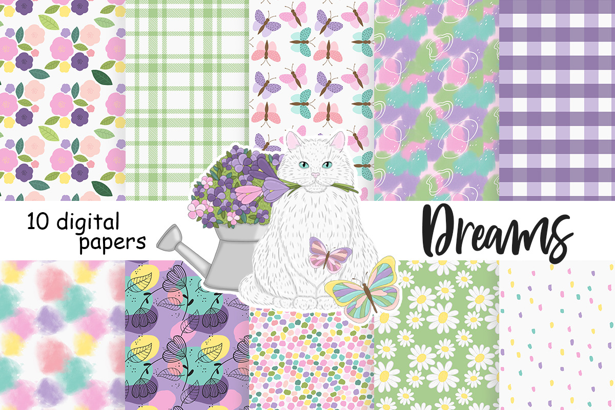 Spring Flowers Digital Papers Bundle, a Pattern Graphic by GlamArtZhanna (Photo 2 of 2)