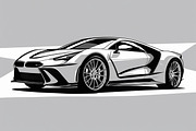 Fast Sport Car Outline Set, an Illustration by jahid234 (Thumbnail 5 of 9)