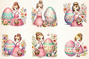 Pastel Easter Clipart, Bunny, Eggs,, an Illustration by DreamArtGraphic (Thumbnail 2 of 4)