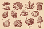 Vintage Autumn Illustrations, a Seasonal Illustration by Graphic Goods (Thumbnail 2 of 8)