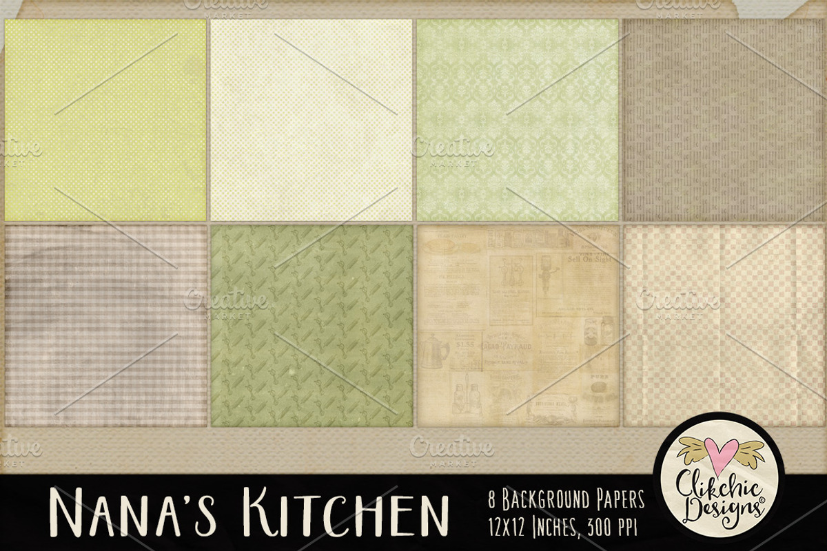 Nana's Kitchen Digital Paper Pack preview 2