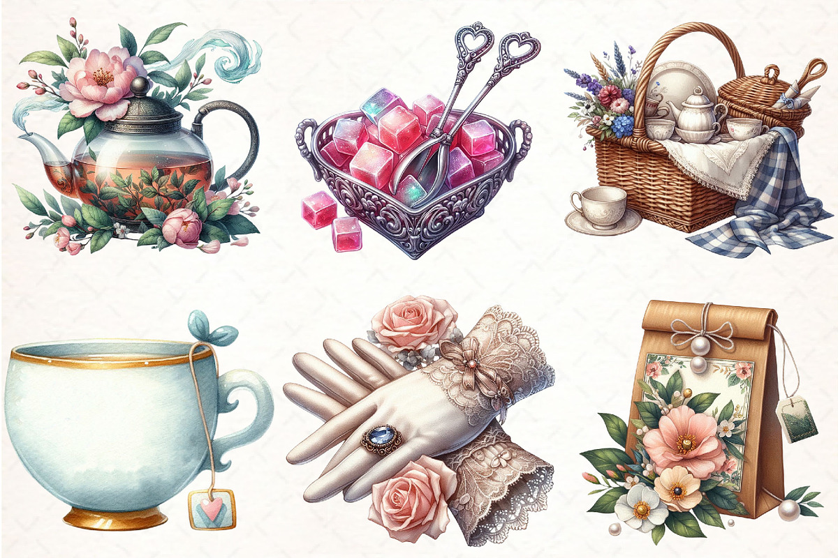 Summer Bridal Tea Party Set Clipart, an Illustration by Pixels.Craft (Photo 3 of 7)