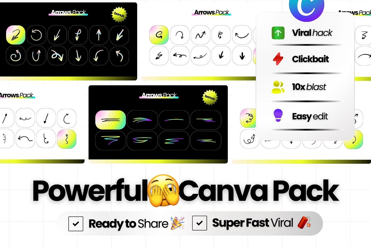 Arrows Pack Canva Templates, a Social Media Template by Virall (Photo 3 of 10)