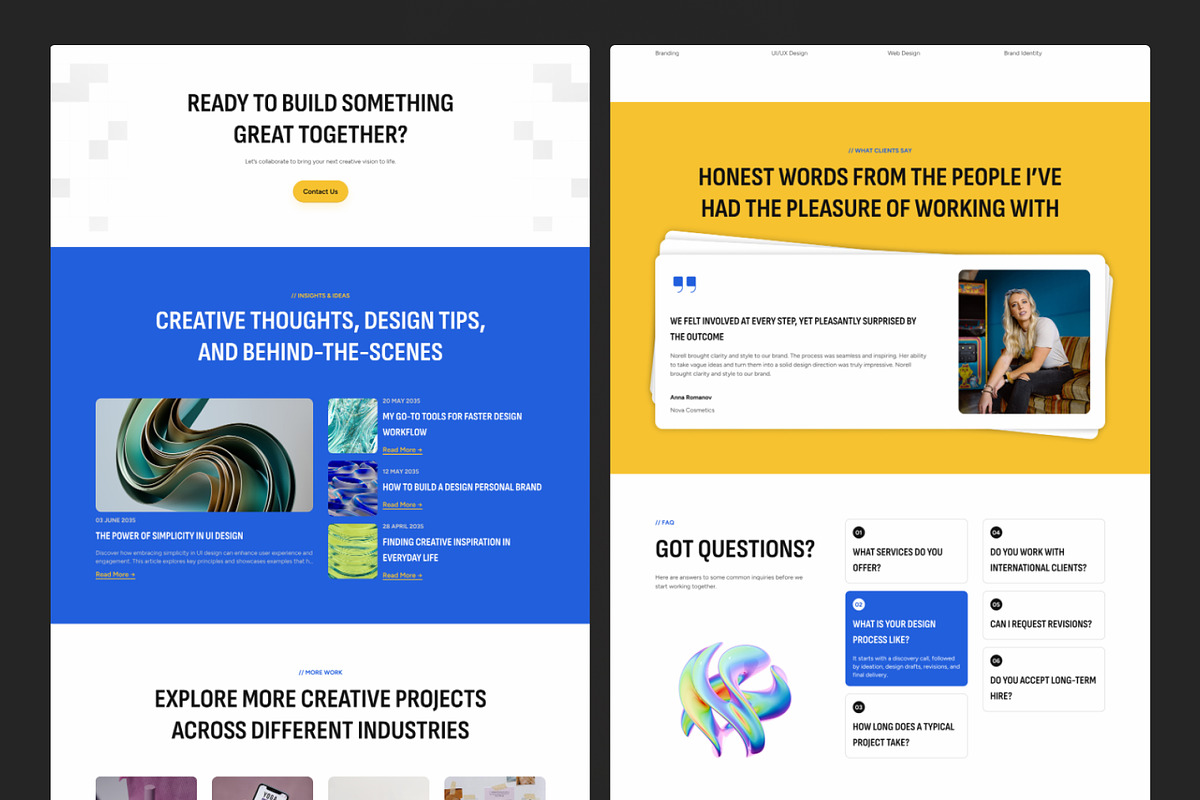 Norell – Portfolio Website UI Figma, an UI Kit Template by peterdraw (Photo 6 of 7)